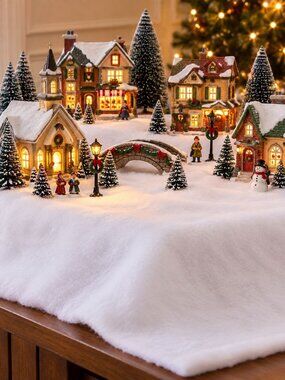 Snow Cover Blanket 15" x 10' Home Accents Holiday Christmas Village Mantel Table